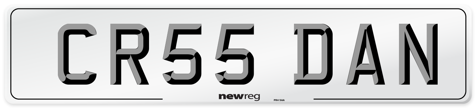 CR55 DAN Number Plate from New Reg